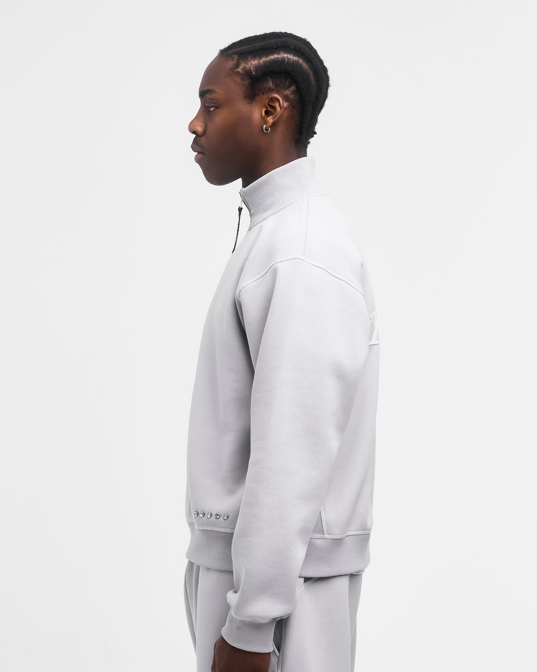 Diamond Quarter Zip Grey