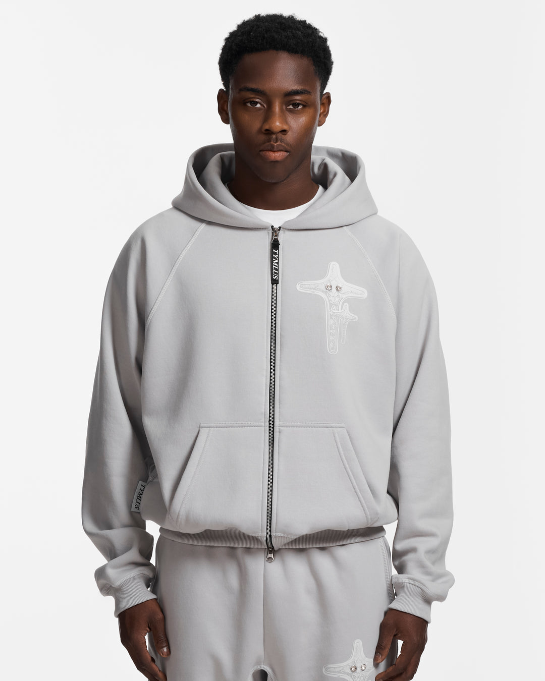 Diamond Grey Zip Hoodie