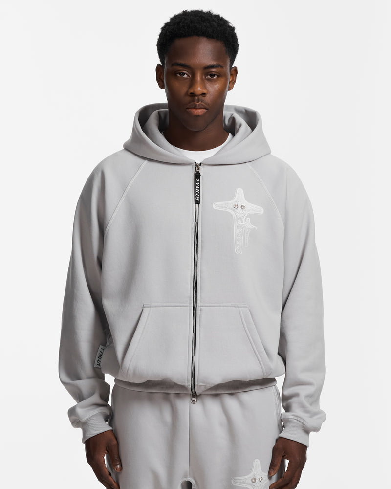 Diamond Grey Zip Hoodie
