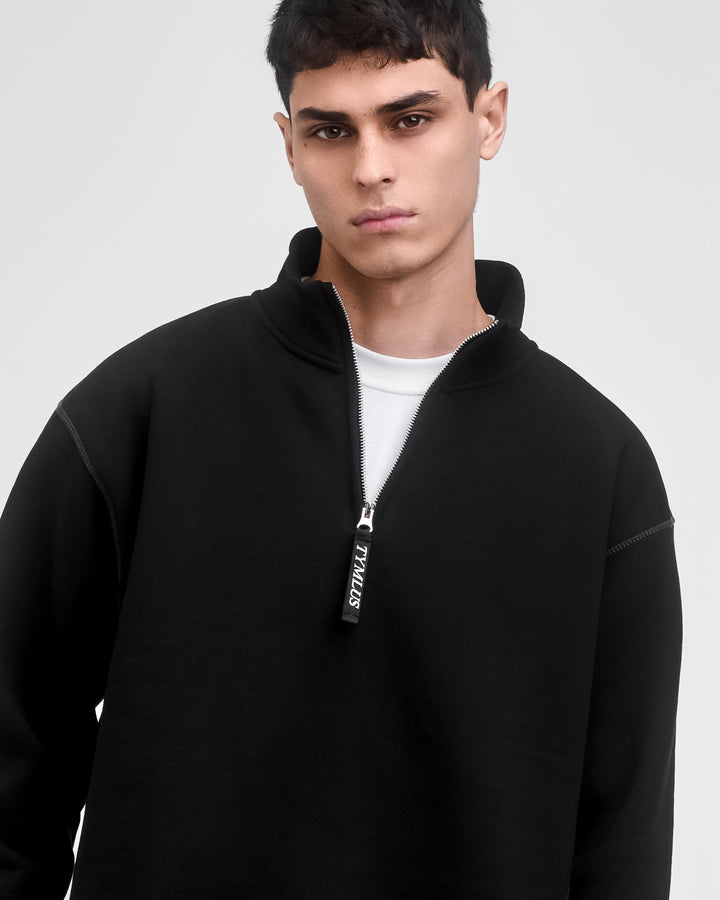Diamond Quarter Zip Black