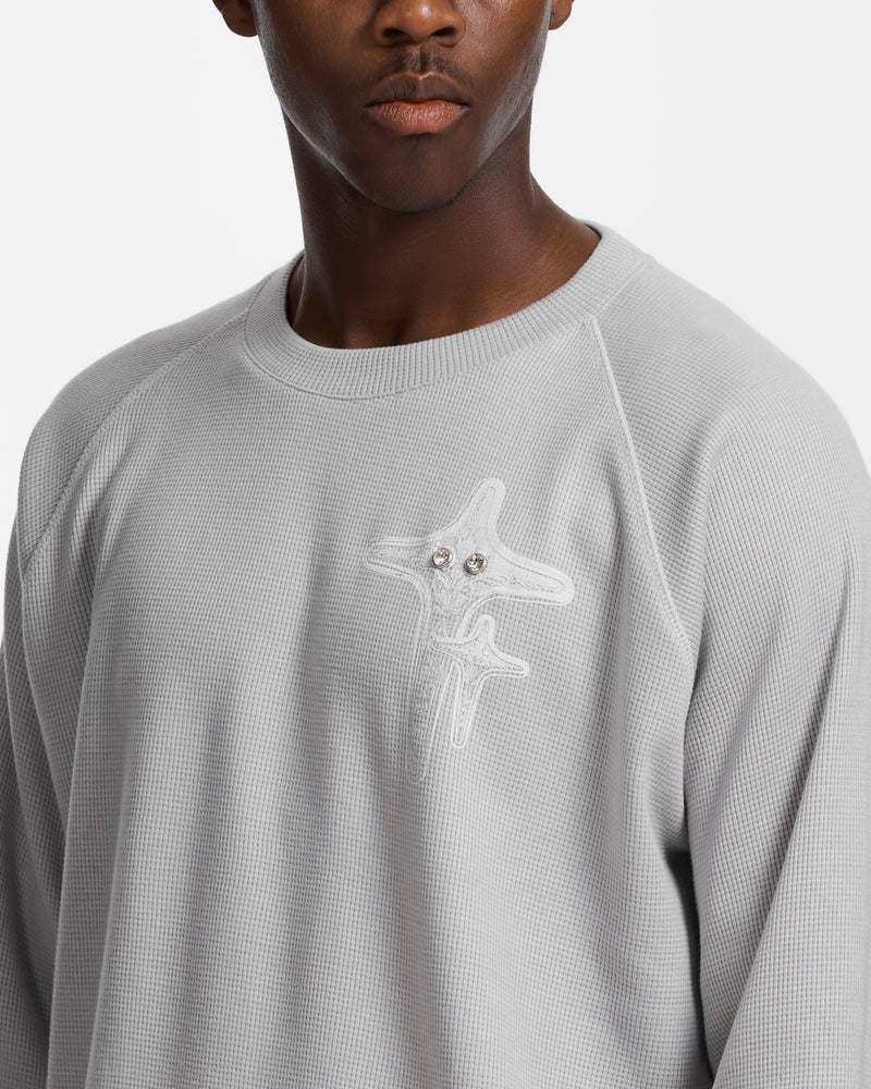 Diamond Grey Waffle Knit Long Sleeve