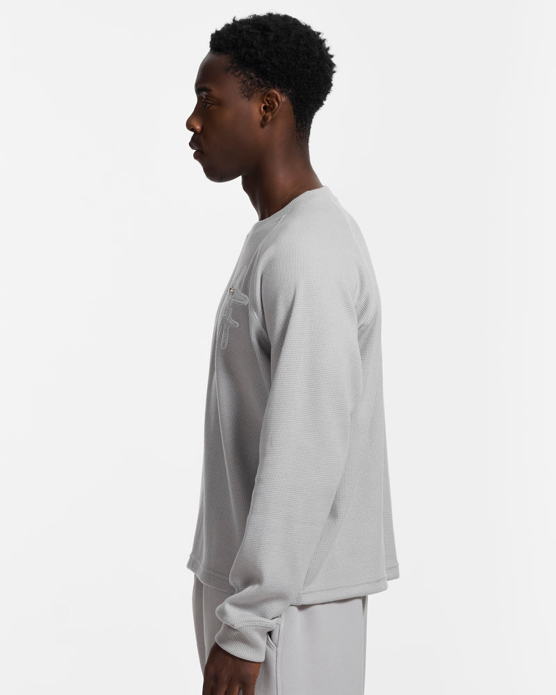 Diamond Grey Waffle Knit Long Sleeve