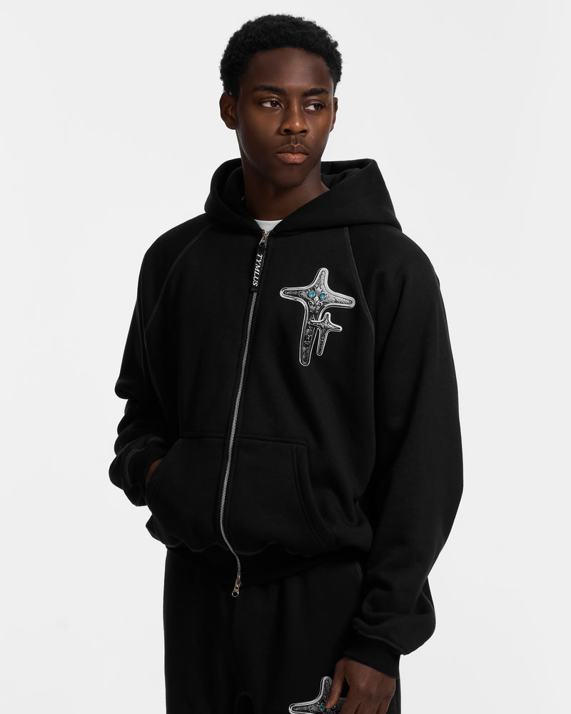 Diamond Black Zip Hoodie
