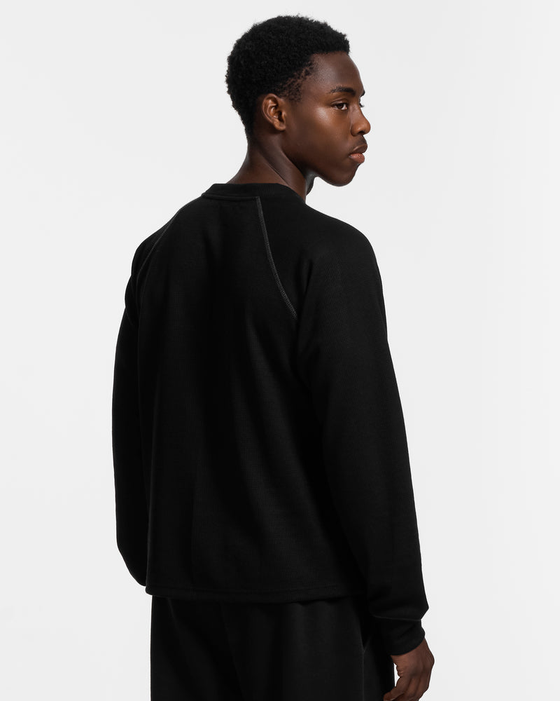 Diamond Black Waffle Knit Long Sleeve